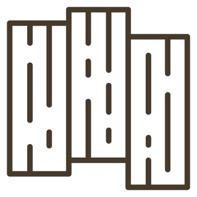Icona di tre assi di legno stilizzate.